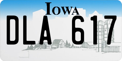 IA license plate DLA617