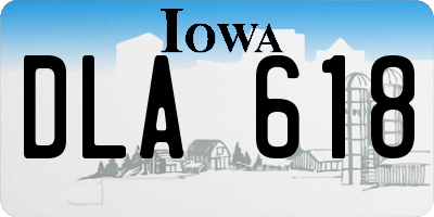 IA license plate DLA618
