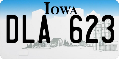 IA license plate DLA623