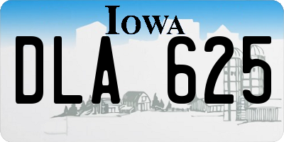 IA license plate DLA625