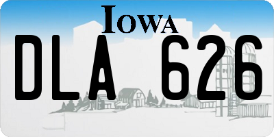 IA license plate DLA626