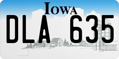 IA license plate DLA635