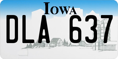 IA license plate DLA637