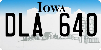 IA license plate DLA640