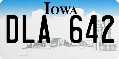 IA license plate DLA642