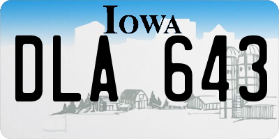 IA license plate DLA643