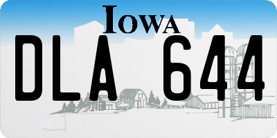 IA license plate DLA644