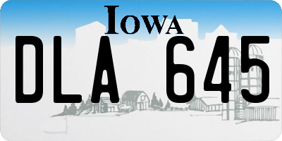IA license plate DLA645