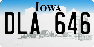 IA license plate DLA646
