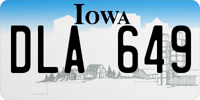 IA license plate DLA649