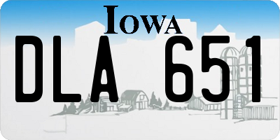 IA license plate DLA651