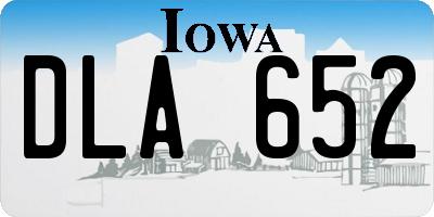 IA license plate DLA652
