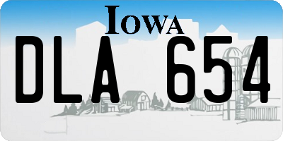 IA license plate DLA654