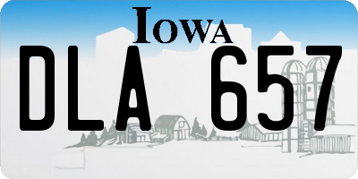 IA license plate DLA657