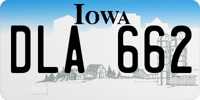 IA license plate DLA662