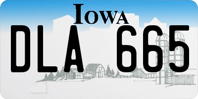 IA license plate DLA665
