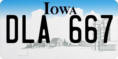 IA license plate DLA667