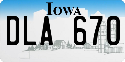 IA license plate DLA670