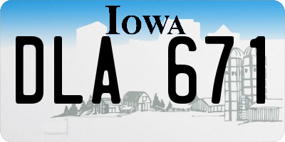 IA license plate DLA671