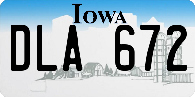 IA license plate DLA672