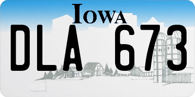IA license plate DLA673