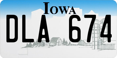 IA license plate DLA674