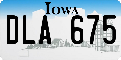 IA license plate DLA675