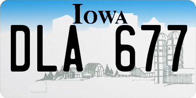 IA license plate DLA677