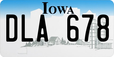 IA license plate DLA678