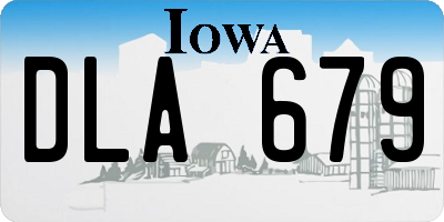 IA license plate DLA679