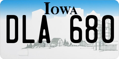 IA license plate DLA680