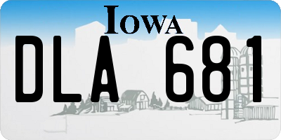 IA license plate DLA681