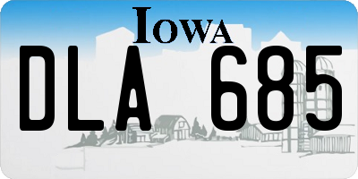 IA license plate DLA685
