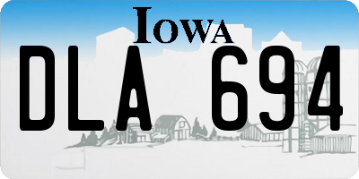 IA license plate DLA694