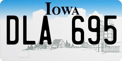 IA license plate DLA695