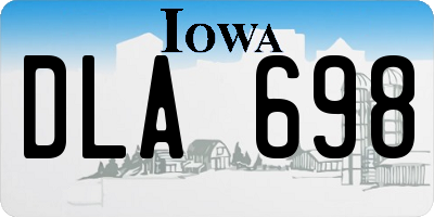 IA license plate DLA698