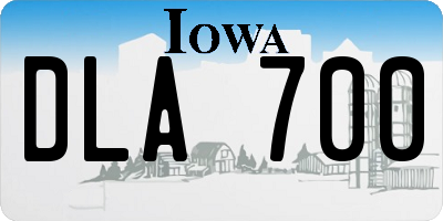 IA license plate DLA700