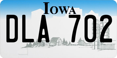IA license plate DLA702