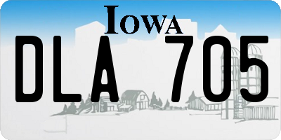 IA license plate DLA705