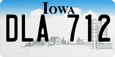 IA license plate DLA712