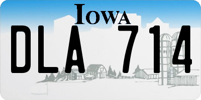IA license plate DLA714