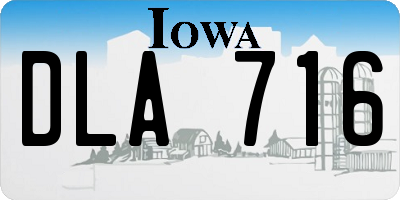 IA license plate DLA716