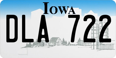 IA license plate DLA722