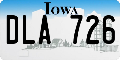 IA license plate DLA726
