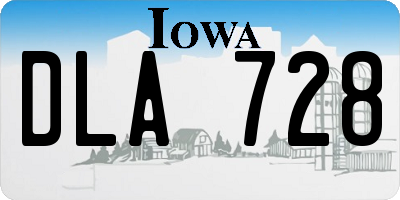 IA license plate DLA728