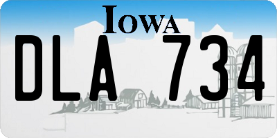 IA license plate DLA734