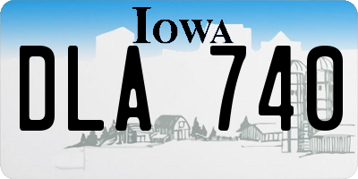 IA license plate DLA740