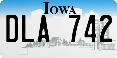 IA license plate DLA742