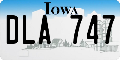 IA license plate DLA747