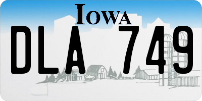 IA license plate DLA749